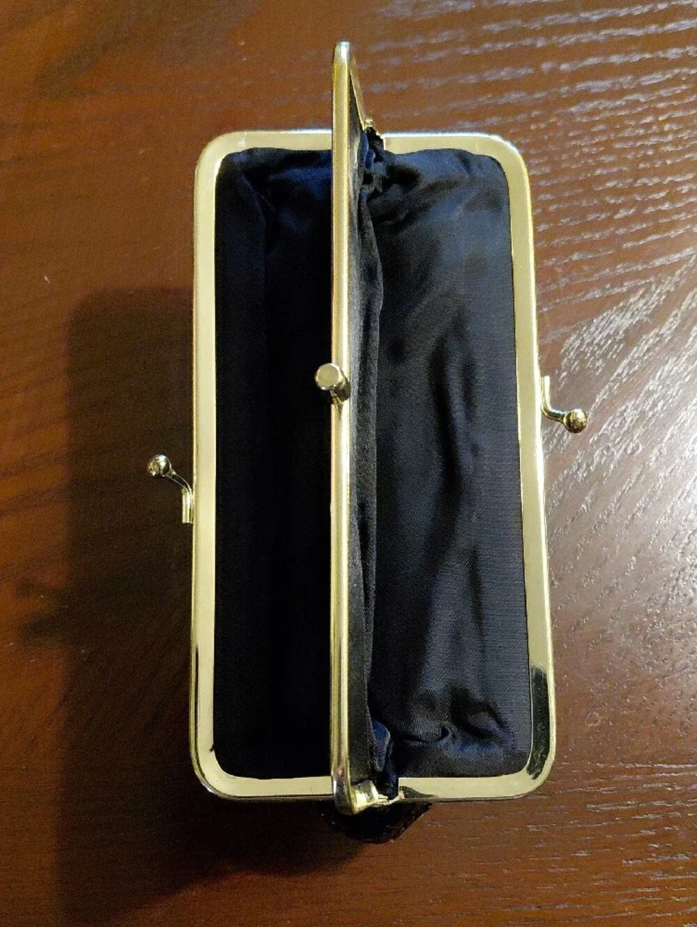 Vintage Black Sequin Frame Clutch - Women's Evening Bag